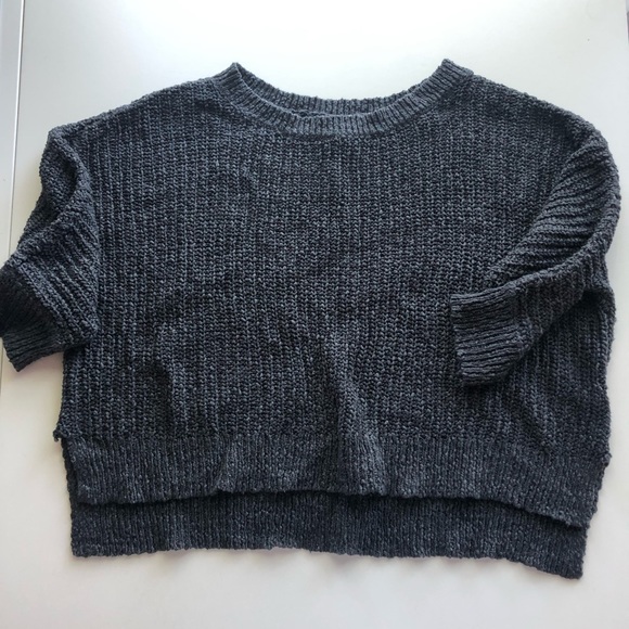 Grey cropped sweater - Picture 2 of 3